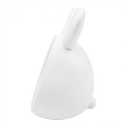 Reloj despertador recargable modelo conejito blanco