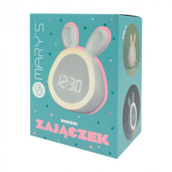 Reloj despertador recargable modelo conejito blanco