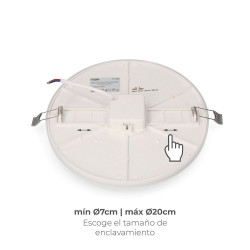*ult.unidades* downlight led superficie/empotrable 24w 1680lm 4000k luz dia enclavamiento regulable edm