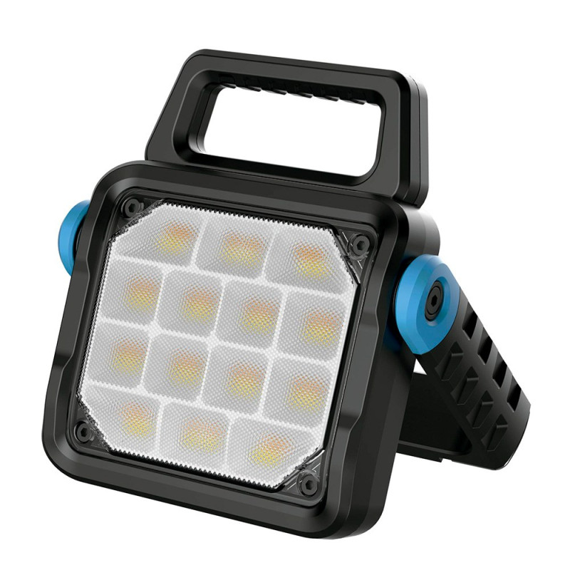 Foco led profesional de trabajo fp-40, recargable, 4cct, 60 w, 6500 lm, 8000 mah, 224 x 53 x 245 mm