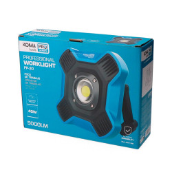 Foco led profesional de trabajo fp-30 recargable 40 w, 5000 lm, 4000 mah, 211 x 64 x 211 mm
