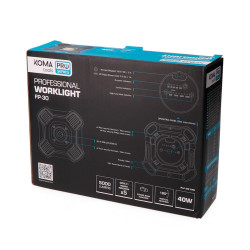 Foco led profesional de trabajo fp-30 recargable 40 w, 5000 lm, 4000 mah, 211 x 64 x 211 mm