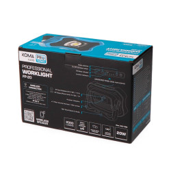 Foco led profesional de trabajo fp-20 recargable con altavoz inalámbrico, 20 w, 2000 lm, 8000 mah, 212 x 65 x 138 mm