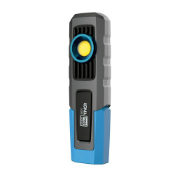 Linterna led profesional de trabajo lp-5 recargable 5w 600 lm 4000 mah + base de carga, 53,5 x 36 x 186 mm