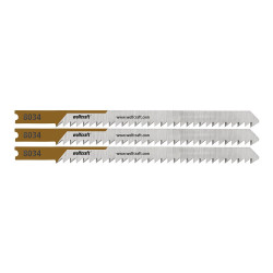 Hojas de sierra de calar, hcs, vástago en u, corte fino, 65 mm, blíster 3 uds