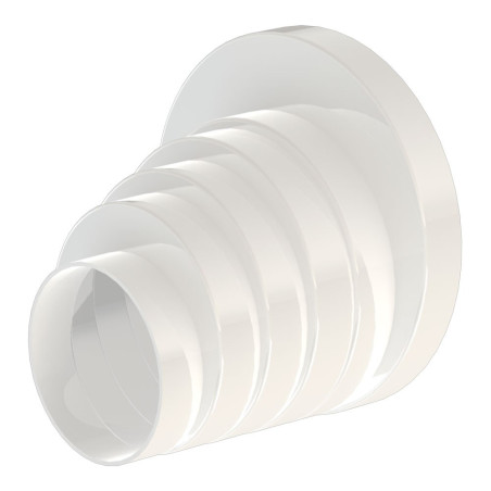 Reductor asimétrico de conducto circular para sistemas de ventilación, blister