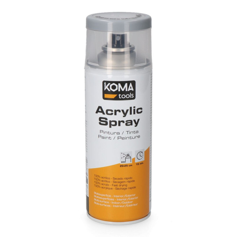 Pintura acrílica en spray ral 7001 gris plateado acabado brillante, 300 ml